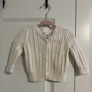 Ralph Lauren Baby Cable Knit Cream Cardigan